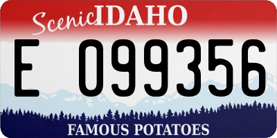 ID license plate E099356