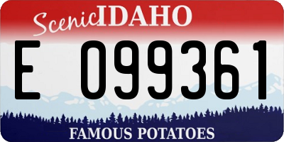 ID license plate E099361