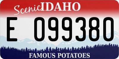 ID license plate E099380