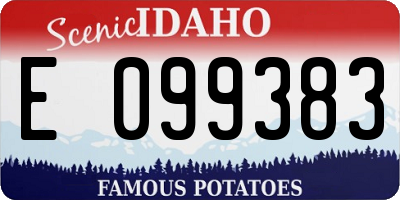 ID license plate E099383