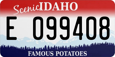 ID license plate E099408