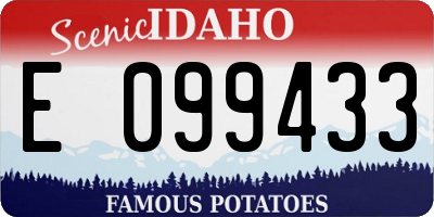 ID license plate E099433