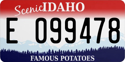 ID license plate E099478