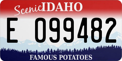 ID license plate E099482