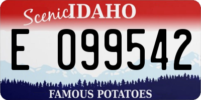 ID license plate E099542