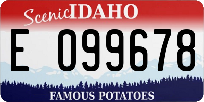 ID license plate E099678