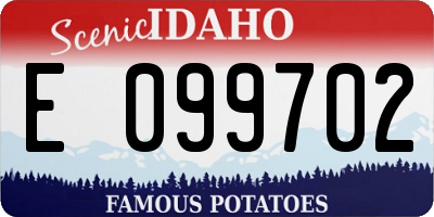 ID license plate E099702