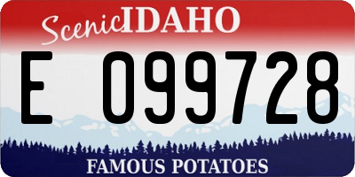 ID license plate E099728