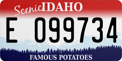 ID license plate E099734