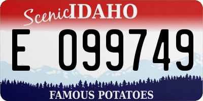 ID license plate E099749