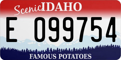ID license plate E099754