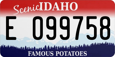 ID license plate E099758