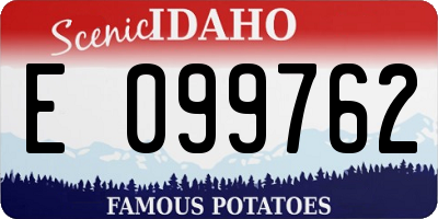 ID license plate E099762