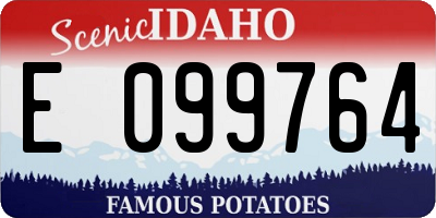 ID license plate E099764