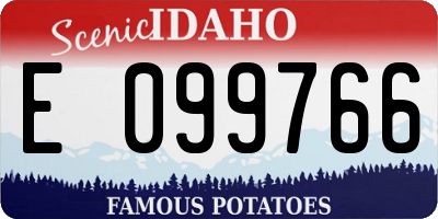 ID license plate E099766