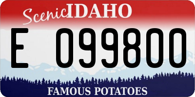 ID license plate E099800