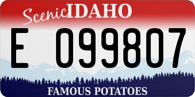 ID license plate E099807