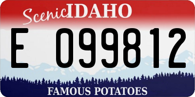 ID license plate E099812