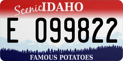 ID license plate E099822