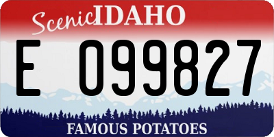 ID license plate E099827