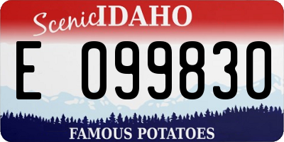 ID license plate E099830