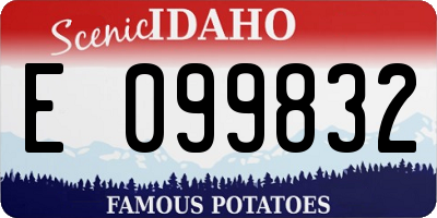 ID license plate E099832
