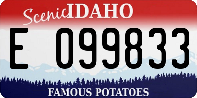 ID license plate E099833