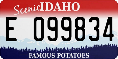 ID license plate E099834