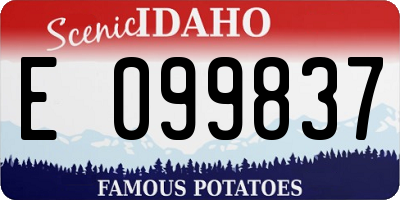 ID license plate E099837