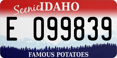 ID license plate E099839