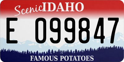 ID license plate E099847