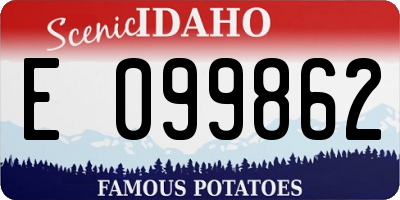 ID license plate E099862