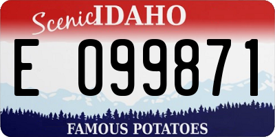 ID license plate E099871