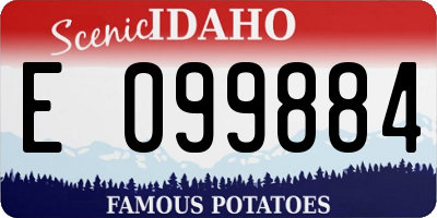 ID license plate E099884