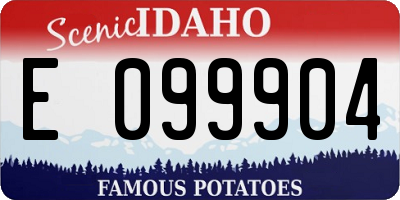 ID license plate E099904