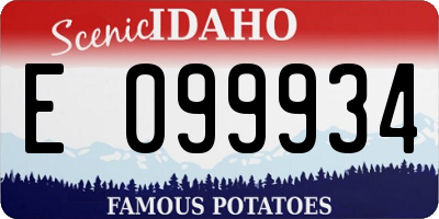 ID license plate E099934