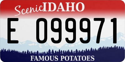 ID license plate E099971