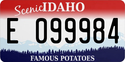 ID license plate E099984