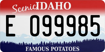 ID license plate E099985