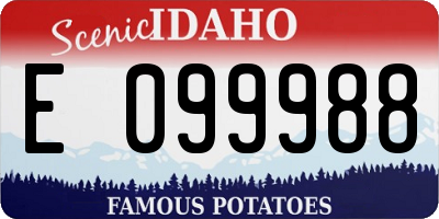 ID license plate E099988