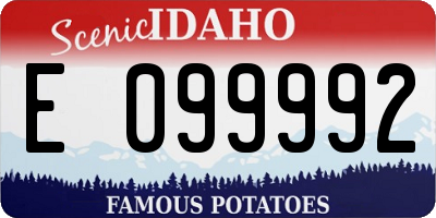 ID license plate E099992