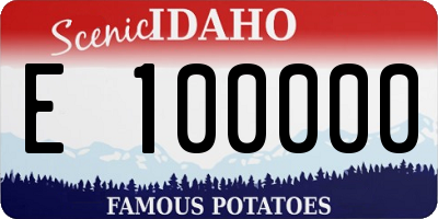 ID license plate E100000
