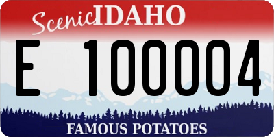ID license plate E100004