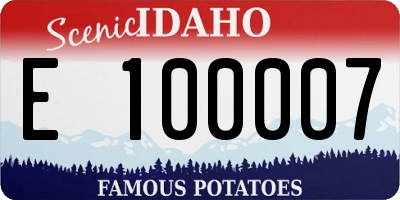 ID license plate E100007