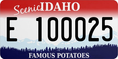 ID license plate E100025