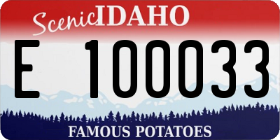 ID license plate E100033