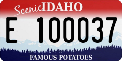 ID license plate E100037