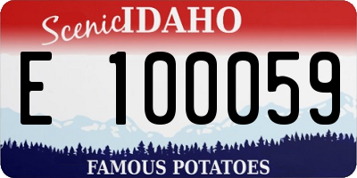 ID license plate E100059