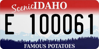 ID license plate E100061