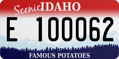 ID license plate E100062